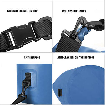Unigear Dry Bag Waterproof, 2L/5L/10L/20L/30L/40L Floating and Lightweight Bags for Kayaking, Boating, Fishing, Swimming and Camping with Waterproof Phone Case - color: Sky Blue, size: 5L