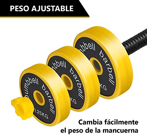 FUXION 44LB Adjustable Dumbbell Barbell Weight Pair - size: Barbell 44 LB or 22 LB Dumbbell Pair