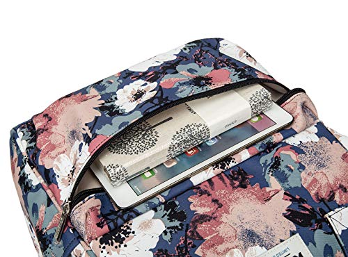 Kinmac Waterproof Laptop Backpack For Laptop Up to 15.6 Inch Men Women Travel Outdoor Backpack (Camellia) - color: Camellia（open Wide）