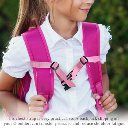 2 Pack Backpack Chest Strap Adjustable Replacement Chest Strap for Backpack with Quick Release Buckle - color: 1 Each of Cyan and Soft Pink
