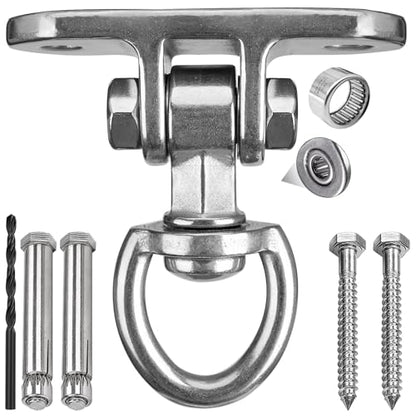 Heavy Duty Swing Hanger 360°+180°Rotation 1500LB Capacity for Sandbag Yoga Swing Hammock Chair - style: 2-holes