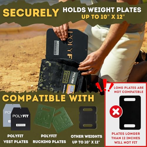 Polyfit Rucking Backpack 2.0 - Weighted Ruck Pack for Weight Plates - Patent Pending Side-Loading Rucksack for Walking, Running, Rucking, Strength and Endurance Training - Camo - color: Camo