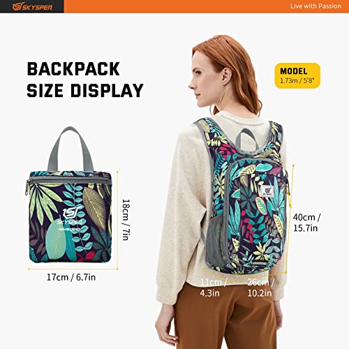 SKYSPER Small Daypack 10L Hiking Backpack Packable Lightweight Travel Day Pack for Women Men - color: Leaf, size: 10l
