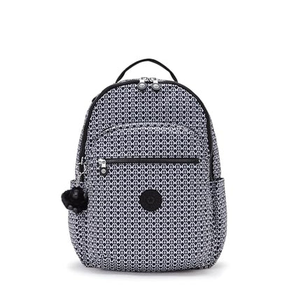 Kipling Women's Seoul 15" Laptop Backpack, Durable, Roomy with Padded Shoulder Straps, Built-In Protective Sleeve - color: Signature Print, size: 12.75''L x 17.25''H x 8''D