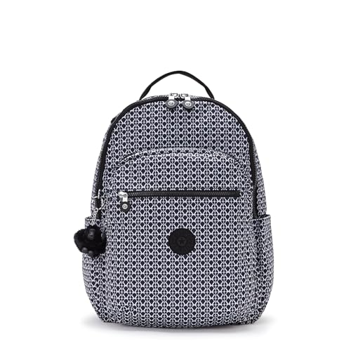 Kipling Women's Seoul 15" Laptop Backpack, Durable, Roomy with Padded Shoulder Straps, Built-In Protective Sleeve - color: Signature Print, size: 12.75''L x 17.25''H x 8''D