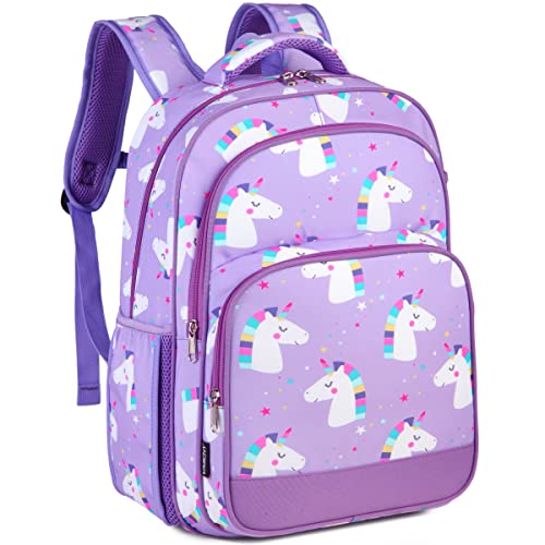 VASCHY Kids Backpacks, 12L Toddler & 17.5L School Backpacks, Lightweight Water-Resistant for Boys and Girls Ages 3-12 - color: Unicorn-l, size: Large