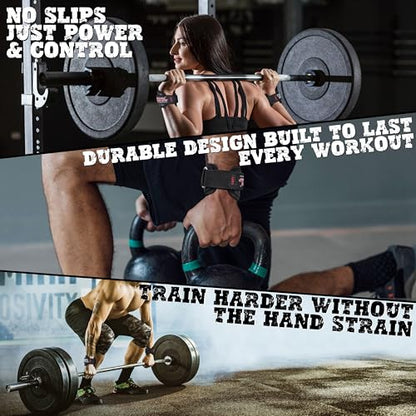 Weight Lifting Rod Hooks Heavy Duty Wrist Wraps Power Weight Lifting Training Gym Grips Straps Set of 2 - color: JET RED, size: WOMEN-Wrist Size Small/Medium