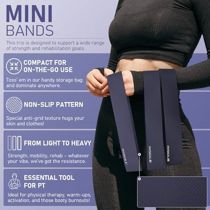 PhysKcal Pilates Kit, 15-Inch Pilates Ring with 1x Core Ball, 3X Resistant Loops and 2X Flex Bands, Home Pilates Equipment Set and Mat Pilates Essential Kit - color: Navy