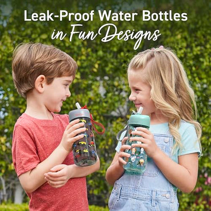 Bentgo Kids Water Bottle - Leak-Proof, Durable Tritan PFAS- & BPA-Free 15 fl oz, Kids/Toddlers Ages 3+ for School & Sports; Bite & Sip Spout, Carrying Handle, Dishwasher Safe (Puppy Love) - color: Puppy Love