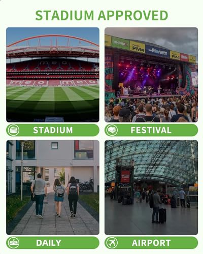 MAY TREE Clear Backpack Stadium Approved for Women and Men, Clear Bag for Stadium Events Concert Sporting Festival, Grey - color: Grey-1, style: 2 Front Pocket-1