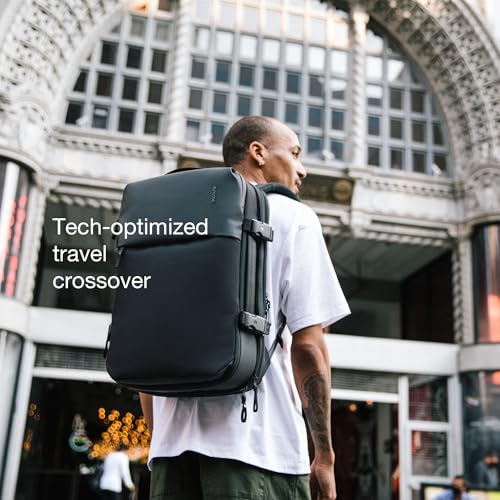 Incase A.R.C. Travel Backpack 38L – Expandable Carry On Luggage, Fits up to 17" Laptop – Butterfly Opening, Quick Access Pocket, Shoe Storage – Airplane Travel Essentials, Weekend Bag – Navy - color: Navy