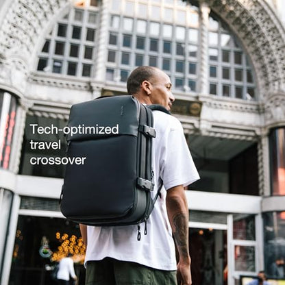 Incase A.R.C. Travel Backpack 38L – Expandable Carry On Luggage, Fits up to 17" Laptop – Butterfly Opening, Quick Access Pocket, Shoe Storage – Airplane Travel Essentials, Weekend Bag – Navy - color: Navy