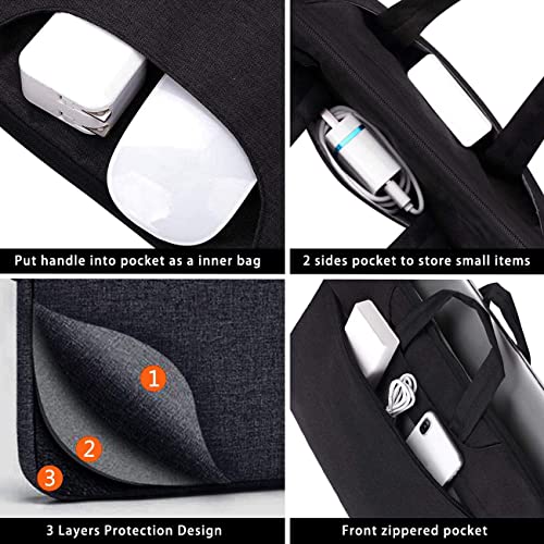 Voova Laptop Bag 15.6 Inch, Waterproof Computer Sleeve Carrying Case with Shoulder Straps & Handle Compatible with Macbook Air 15 M2/M3/M4, MacBook Pro 15/16, 15-16 Inch Hp Dell Lenovo Asus, Black - color: Black, size: 14-15.6In & 2019 New Macbook Pro 16