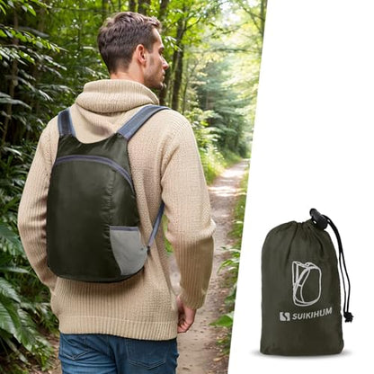 20L Hiking-Daypack Lightweight Foldable Travel Packable Backpack for Camping Cycling Outdoor,Dark Green - color: Dark Green
