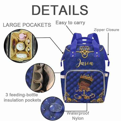 Newcos Personalized Diaper Bag with Name, Custom Monogram Backpacks Mommy Bag, Customized Baby Diaper Bag Backpack for Newborn Women Men Travel Nursing Bags Water Bottle for Mom Dad Christmas Blue - color: Patten 01