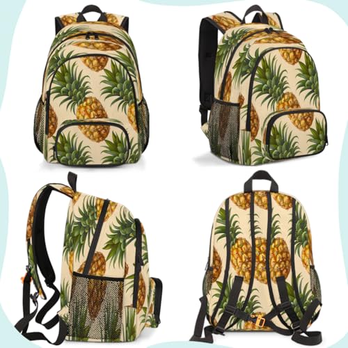 Pineapple Laptop Backpack for Women Men, 18.3 Inch Travel Work Backpacks, Fruit Waterproof Computer Casual Daypack Nurse Teacher Bags - color: Multicolor 15
