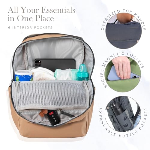 RED ROVR Roo Lightweight 1 LB Diaper Bag Backpack | 11 organizational pockets| Durable & Water-Resistant (Toffee) - color: Toffee
