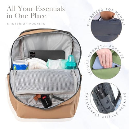 RED ROVR Roo Lightweight 1 LB Diaper Bag Backpack | 11 organizational pockets| Durable & Water-Resistant (Toffee) - color: Toffee