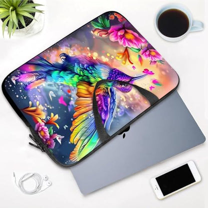 14 15 15.4 15.6 inch Laptop Handle Bag Computer Bag, Pouch Holder Notebook Sleeve Cover Soft Case Compatible for Dell,Lenovo,Toshiba HP, Asus Notebook-Colorful Hummingbirds - color: Colorful Hummingbirds