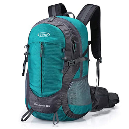 G4Free 35L Hiking Backpack Water Resistant Outdoor Sports Travel Daypack Lightweight with Rain Cover for Women Men (Peacock Green) - color: Peacock Green