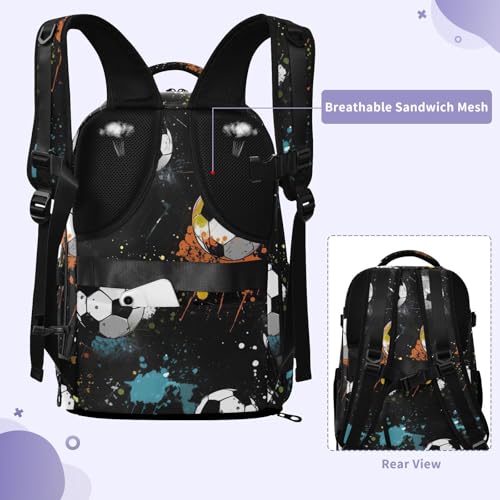 Travel Backpack with Shoe Compartment, 20L Large Capacity Laptop Backpack for Men Women, Soccer Balls Daypack for Traveling Hiking Carry On