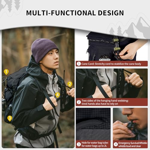 Naturehike Hiking Backpack, 30+5L Travel Backpack with Macromolecule Fabric, Hiking Daypack with AIR Backpack System for Women Men - color: Black