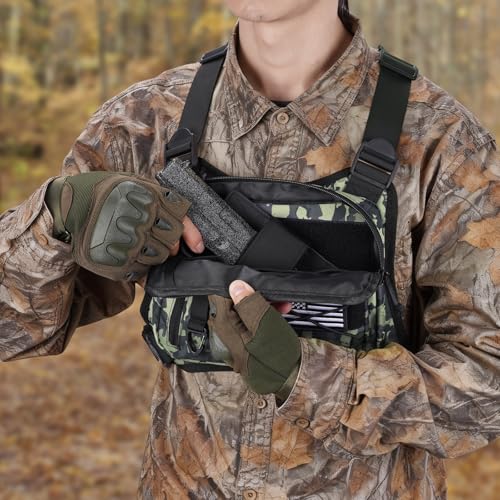 CVLIFE Outdoor Chest Bag for Men, Tactical Chest Pack, Adjustable Running Vest Bag, Lightweight Anti-theft EDC Rig for Hiking - color: Auriclash