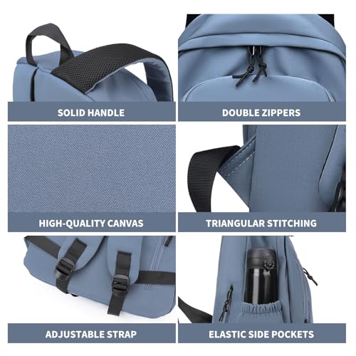 GAEKEAO Classical Basic Travel Backpack for Women Men,Casual Lightweight Bookbag Cute Daypack for College Work Everyday Blue - color: B03 Light Blue