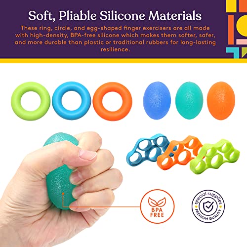 Special Supplies Physical Hand Therapy Putty Kit, Finger Exercisers, Hand Strengtheners, 15 Set Grip Strength,Dexterity, Mobility, Injury Stress Relief