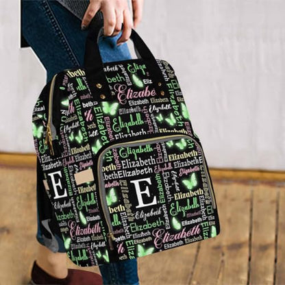MyPupSocks Personalized Diaper Bag for Girls, Custom Name Diaper Bag Baby Nappy Bag Fashion Shoulder Bag Casual Daypack Bag for Mom Baby Girls Boys School Travel - color: Color 14