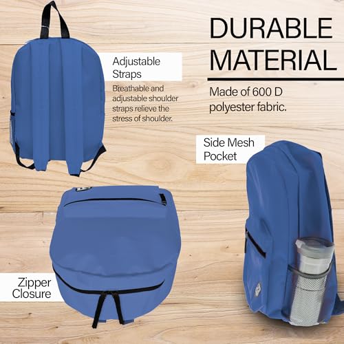 BAZIC 1031 Basic Backpack, Blue, 16" - color: Blue, size: 16"