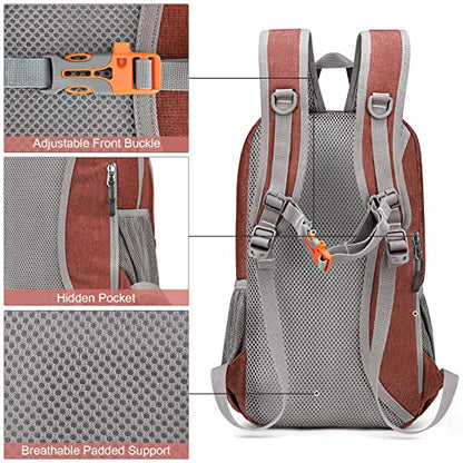 G4Free Mini 10L Hiking Daypack Small Hiking Backpack Cycling Compact Shoulder Backpack Outdoor for Men Women - color: Brick Red