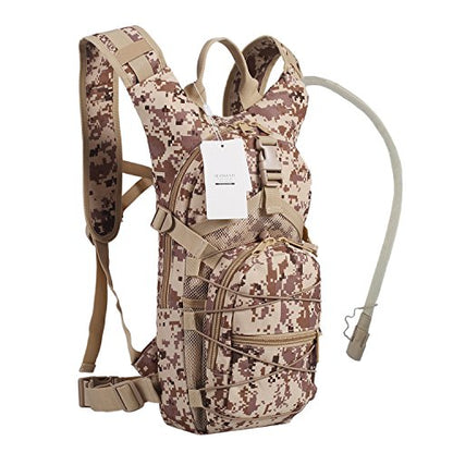 Hydration Backpack with 3L Water Bladder for Hiking and Climbing - color: Digital Desert
