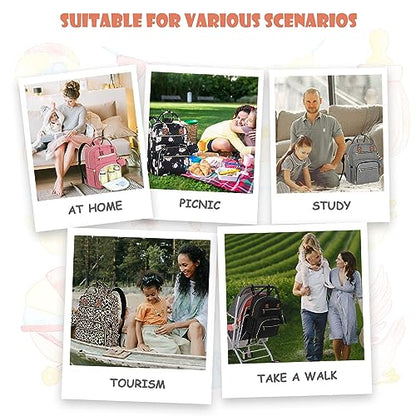 Tenot Baby Diaper Bag Backpack, Travel Diaper Bags for Babys Girl Boy Large Capacity Baby Bag Backpack for Women Pink - color: Pink