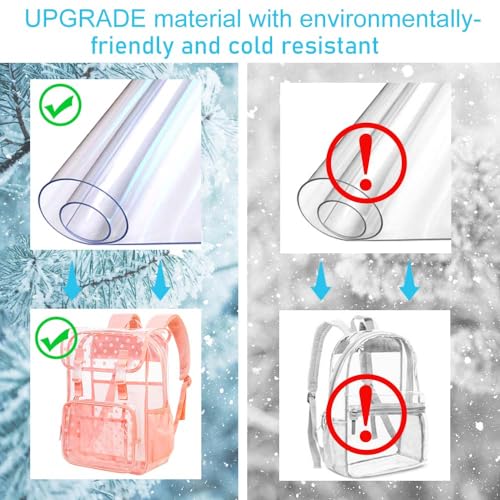 3PCS Pink Clear Backpack, Heavy Duty Transparent Bookbag for Girls Women, Stadium Approved See Through Backpack Set (Pink Dot) - color: Pink Polka Dots