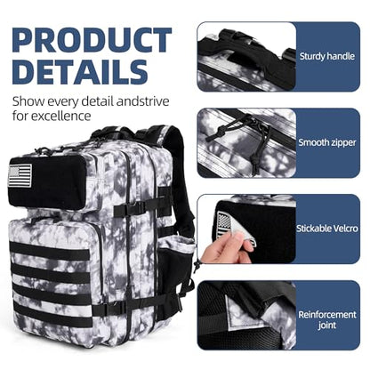 gracedon Tactical Backpack - Military Molle Bag 3 Days Pack for men and Women Large Assault Rucksack 45L (Black) - color: Gray