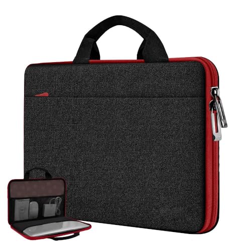 Hseok Laptop Case for MacBook Pro 14 inch TSA Sleeve Handbag,Black-red - color: Black-red