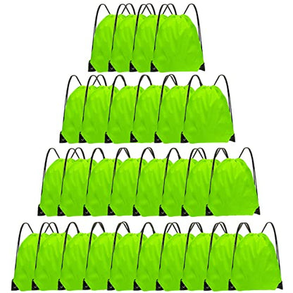 Grneric Drawstring Bags 28 PCS Drawstring Backpack Bulk String Backpack Cinch Bag Sackpack for Men Women Gym (Light Green) - color: Light Green