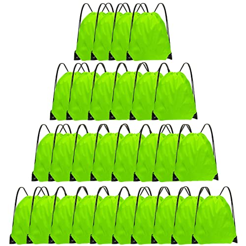 Grneric Drawstring Bags 28 PCS Drawstring Backpack Bulk String Backpack Cinch Bag Sackpack for Men Women Gym (Light Green) - color: Light Green