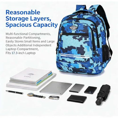 Blue Boy's schoolbag Teenage Middle School Students Bookbag Big Student Laptop Backpack For College Women Middle High School Teen Girls Bookbag Travel Daypack - color: Blue