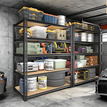 Garage Racks for Storage，5-Tier Adjustable Garage Shelving Storage Shelves,2400LBS Capacity Heavy Duty Shelving for Carport Warehouse Basement,72" H x40 W x20 D - size: 20x40x72