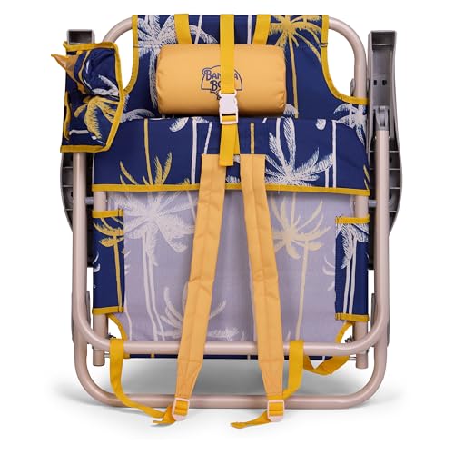 Banana Boat Backpack Beach Chair Lightweight and Portable 5-Position with Lay Flat Outdoor Heavy Duty Tanning Chair, Contrast Palm (2 PK) - color: Contrast Palm (2 Pk)