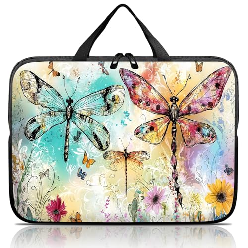 14 15 15.4 15.6 inch Laptop Handle Bag Computer Bag, Pouch Holder Notebook Sleeve Cover Soft Case Compatible for Dell,Lenovo,Toshiba HP, Asus Notebook-Art Dragonfly - color: Art Dragonfly