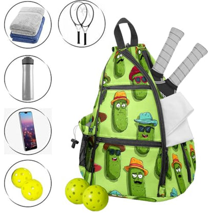 Pickleball Bag for Women & Men – Lightweight Sports Backpack with Paddle Compartments, Dual Carry Modes, Detachable Zippered Strap, Brown Leopard, Great Gift Option for Players - color: Blue Sharks