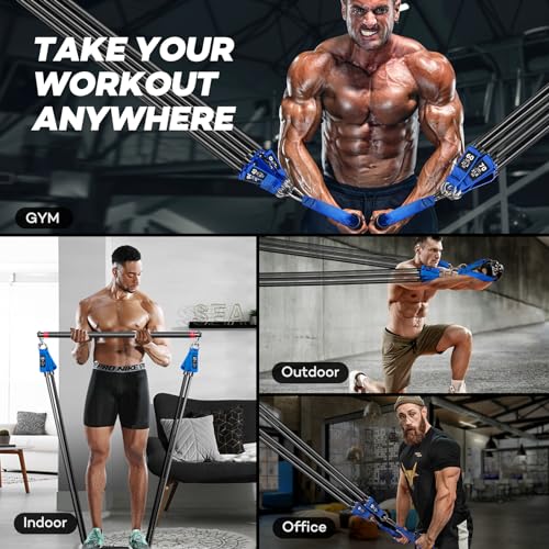 Heavy Resistance Bands for Working Out, NITEEN Resistance Bands with Handles Weight Exercise Bands for Men Women, Workout Bands with Door Anchor and Ankle Straps Strength Training Equipment - size: 390lbs