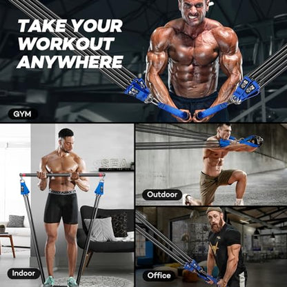 Heavy Resistance Bands for Working Out, NITEEN Resistance Bands with Handles Weight Exercise Bands for Men Women, Workout Bands with Door Anchor and Ankle Straps Strength Training Equipment - size: 390lbs