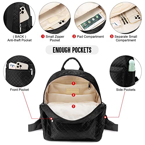 LOVEVOOK Backpack for Women Light Weight Waterproof Backpack Purses Daily Backpack… | Light Weight - color: Updated Black