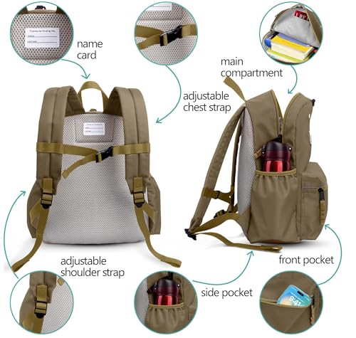 atgark Toddler Backpack for Boys 2-5: Preschool Kindergarten Backpack - 13" Daycare Backpack Fit A4 Folder - color: Peanut, style: Ages 2-5 (13" H Fit A4 Folder)