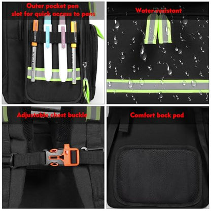 Gatycallaty First Aid Backpack Emergency Medical Backpacks Empty Waterproof Survival Bags Trauma Bag for Nurses Home Car (Black) - color: Black