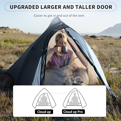Naturehike Cloud Up 1 Person Tent, Lightweight Backpacking Tents for One Man, Waterproof Ultralight One Person Tent for Camping Hiking Backpacking - color: Navy Blue